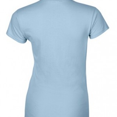 SKT043 light blue 069 short sleeved women' s round neck collar t-shirt 76000L good breathable tee shirt tshirts supplier Hong Kong tailor made printed tee local company price side view